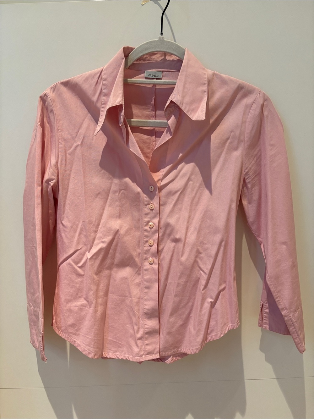 Classic Pink Cotton Button-Down Blouse